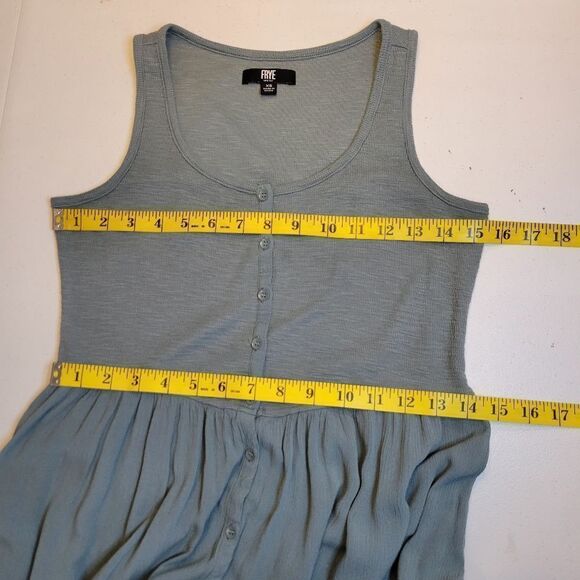 Frye Dessert Blue Button Front Midi Dress Sleeveless Women's Size XS - Picture 12 of 13